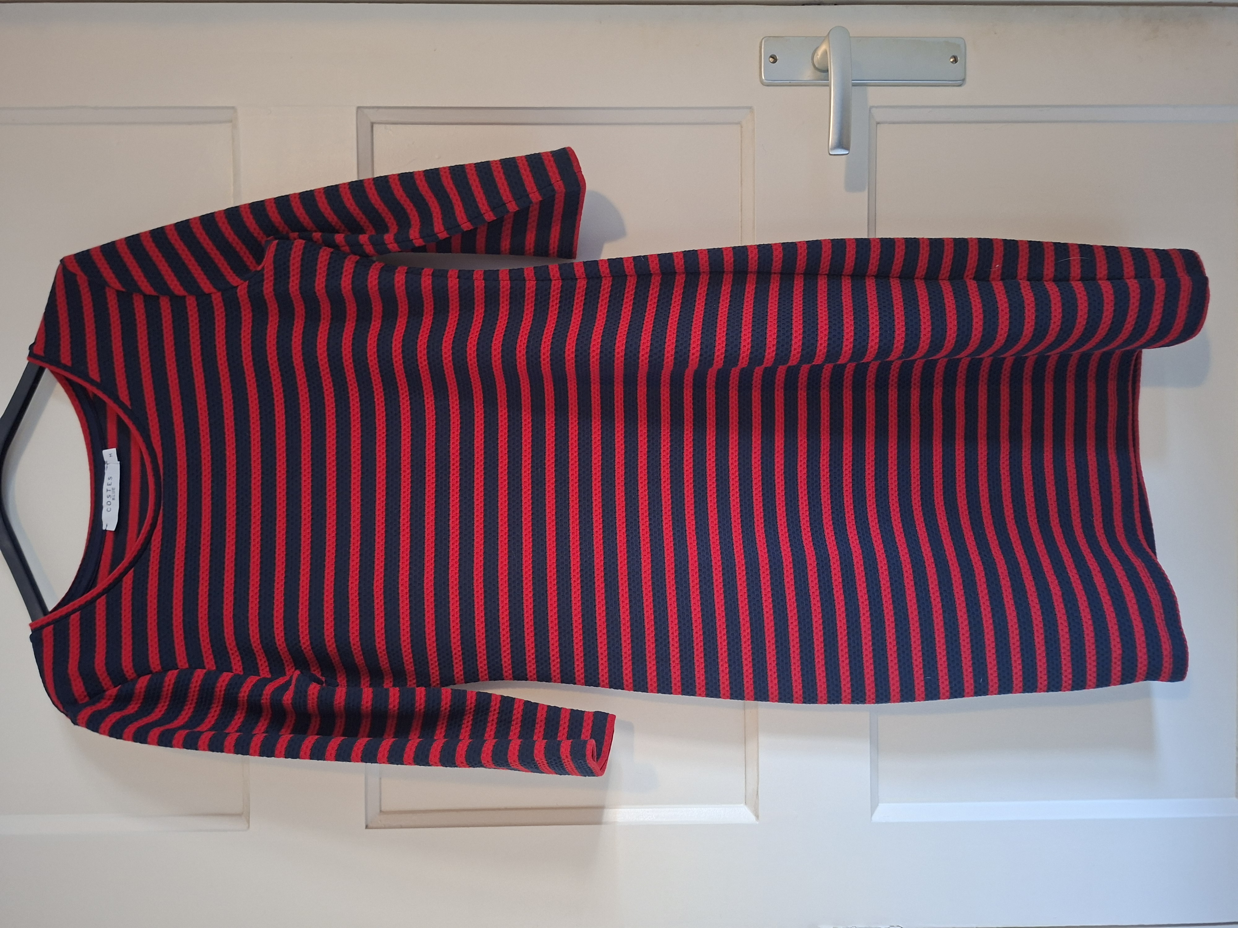 COSTES BLUE Gestreepte Jurk (Donkerblauw/Rood) - Maat M (41.)