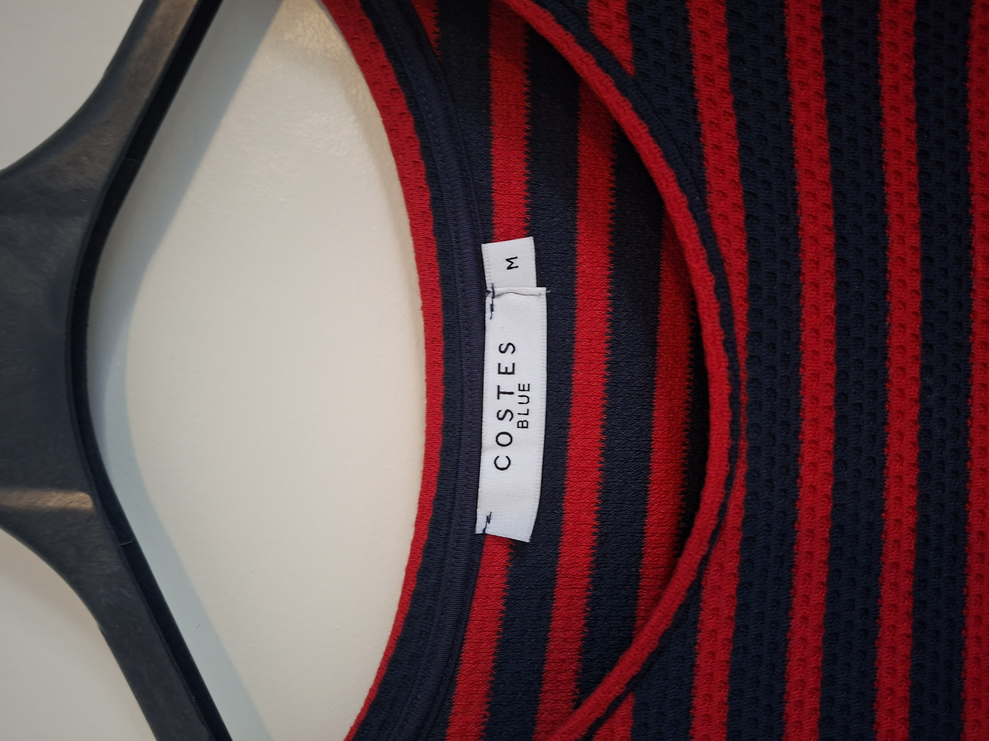 COSTES BLUE Gestreepte Jurk (Donkerblauw/Rood) - Maat M (41.)