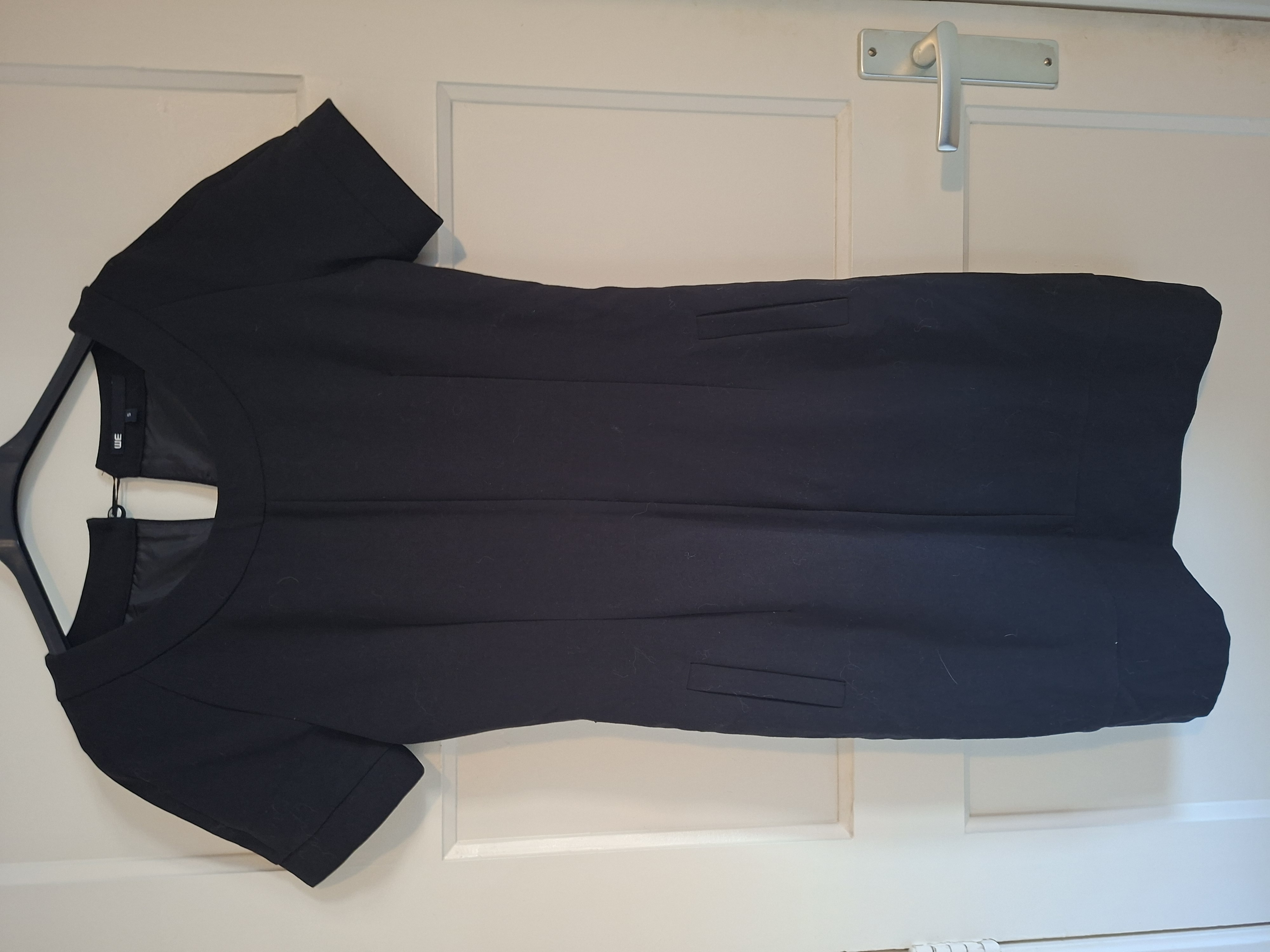 Elegante Zwarte WE Jurk met Korte Mouwen (Maat S) (47.)