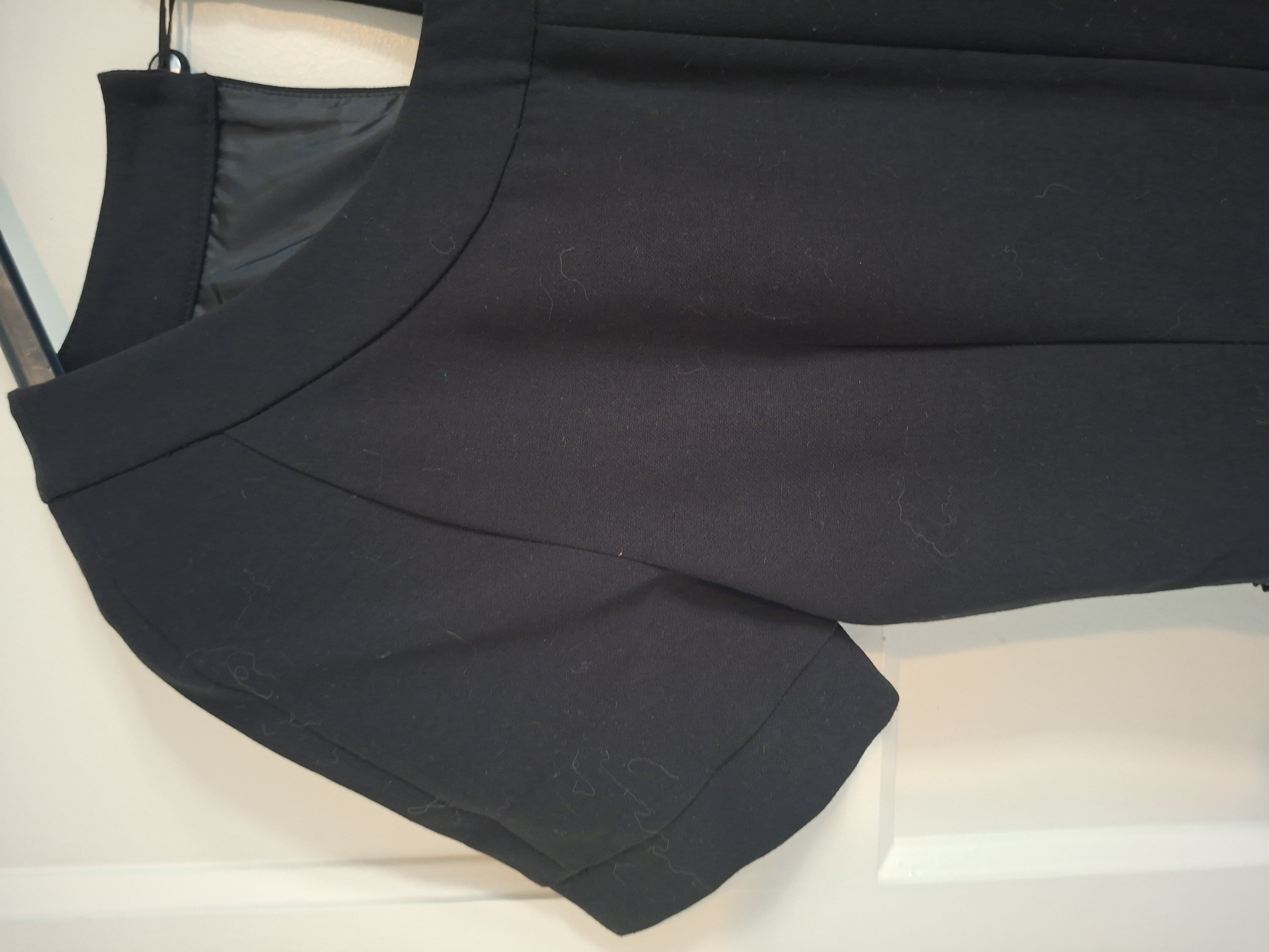 Elegante Zwarte WE Jurk met Korte Mouwen (Maat S) (47.)