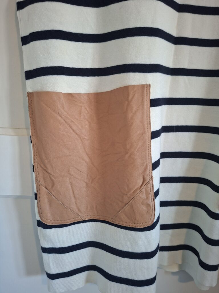 COS Gestreepte Jurk met Leren Zakken - Zwart/Wit (Maat S) (67.)