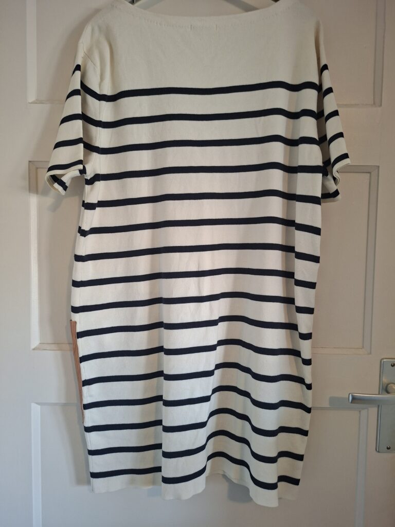 COS Gestreepte Jurk met Leren Zakken - Zwart/Wit (Maat S) (67.)