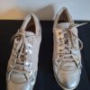 AGL zilver/leverkleurige leren sneakers - maat 39 (24.)