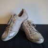 AGL zilver/leverkleurige leren sneakers - maat 39 (24.)