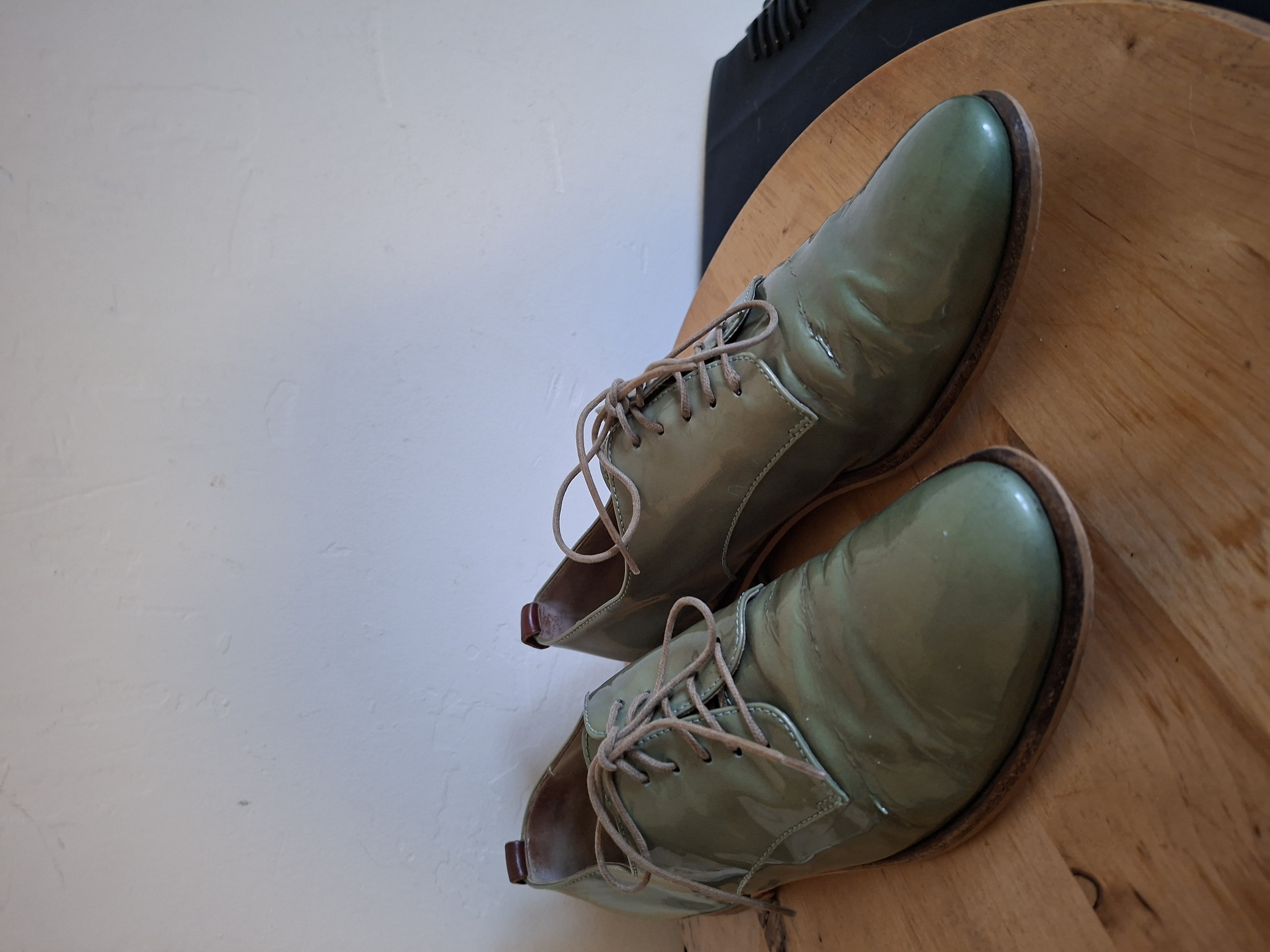 AGL (Attilio Giusti Leombruni) groene lakleren veterschoenen - maat 38 (23.)