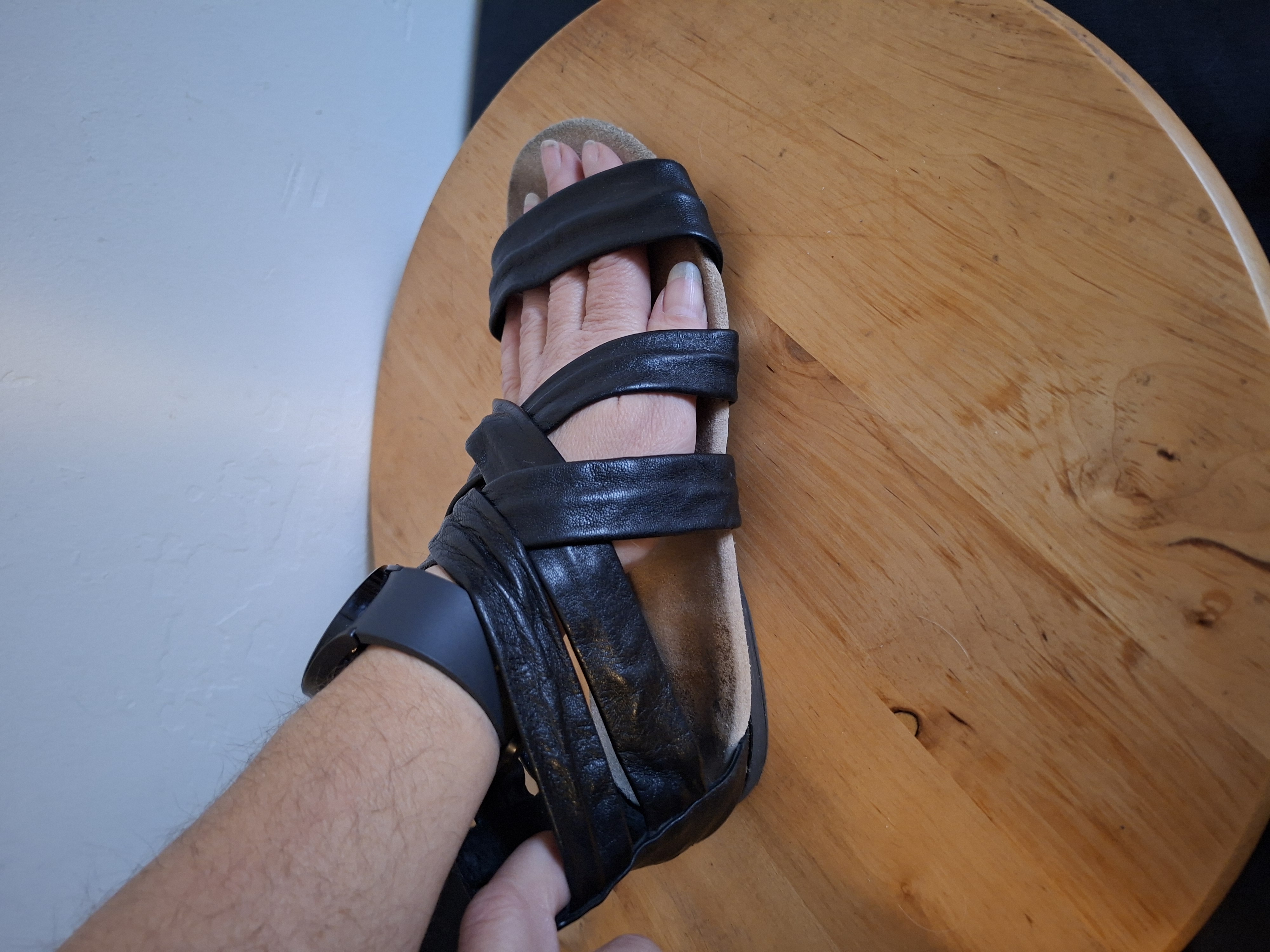 Zwarte kalfsleren sandalen met rits - maat 37 (32.)