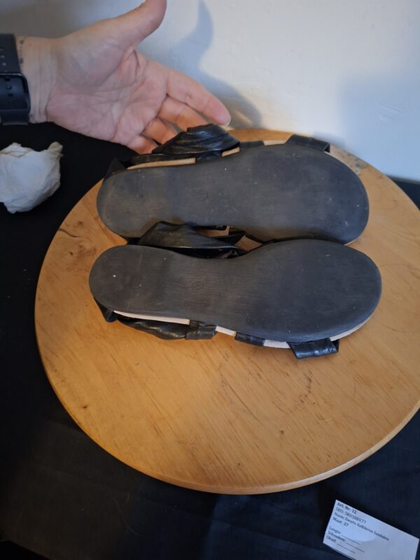 20260122_163951 Zwarte kalfsleren sandalen met rits - maat 37 (32.)