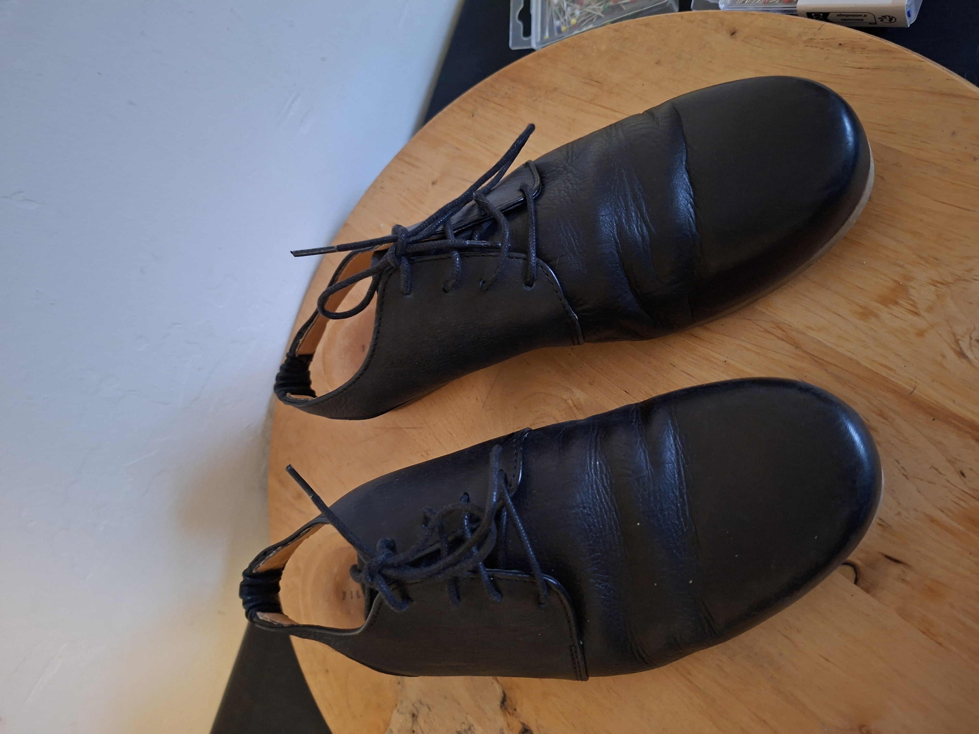 Filipe Sousa zwarte leren veterschoenen met open hiel - maat 38 (81.)