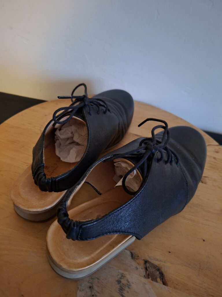 Filipe Sousa zwarte leren veterschoenen met open hiel - maat 38 (81.)