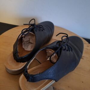 Filipe Sousa zwarte leren veterschoenen met open hiel - maat 38 (81.)