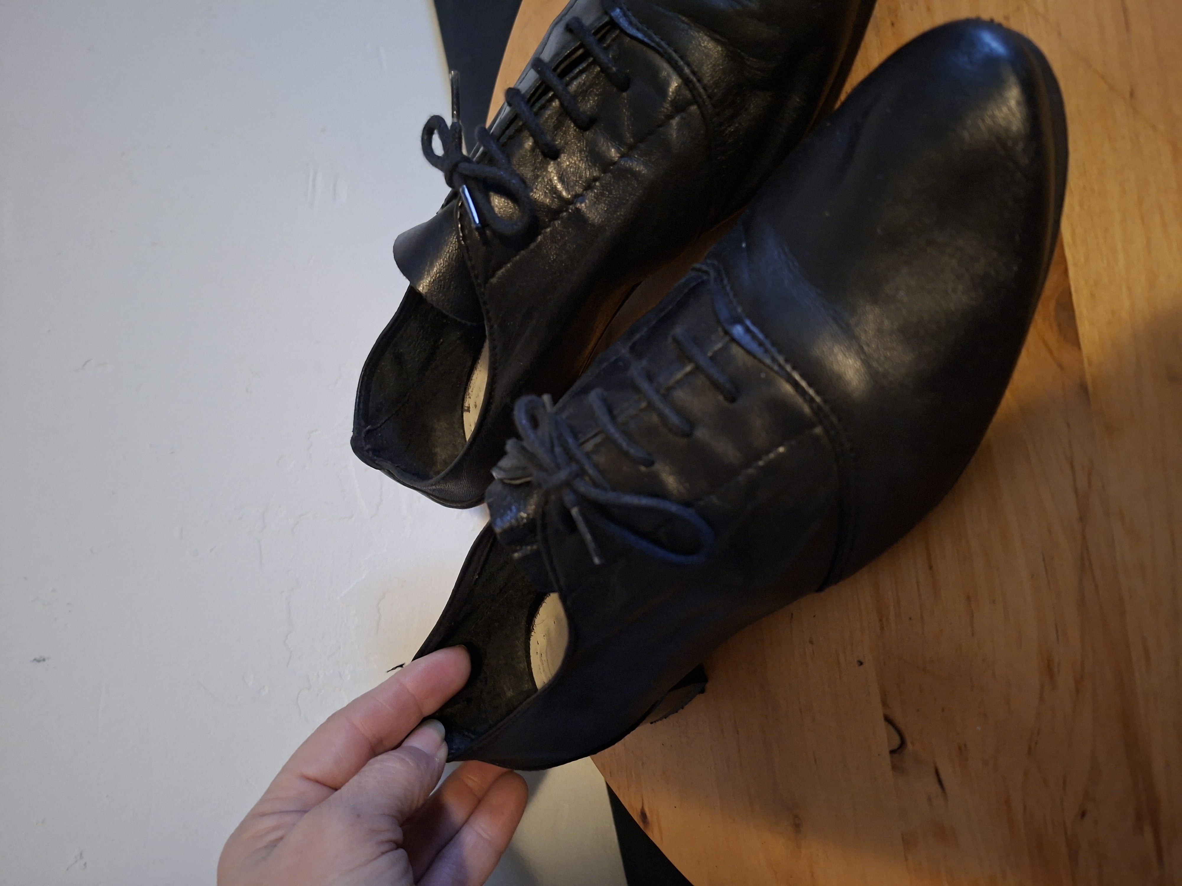 Andre zwarte leren veterschoenen (Nieuw) - maat 38 (80.)