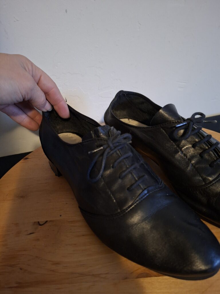 Andre zwarte leren veterschoenen (Nieuw) - maat 38 (80.)