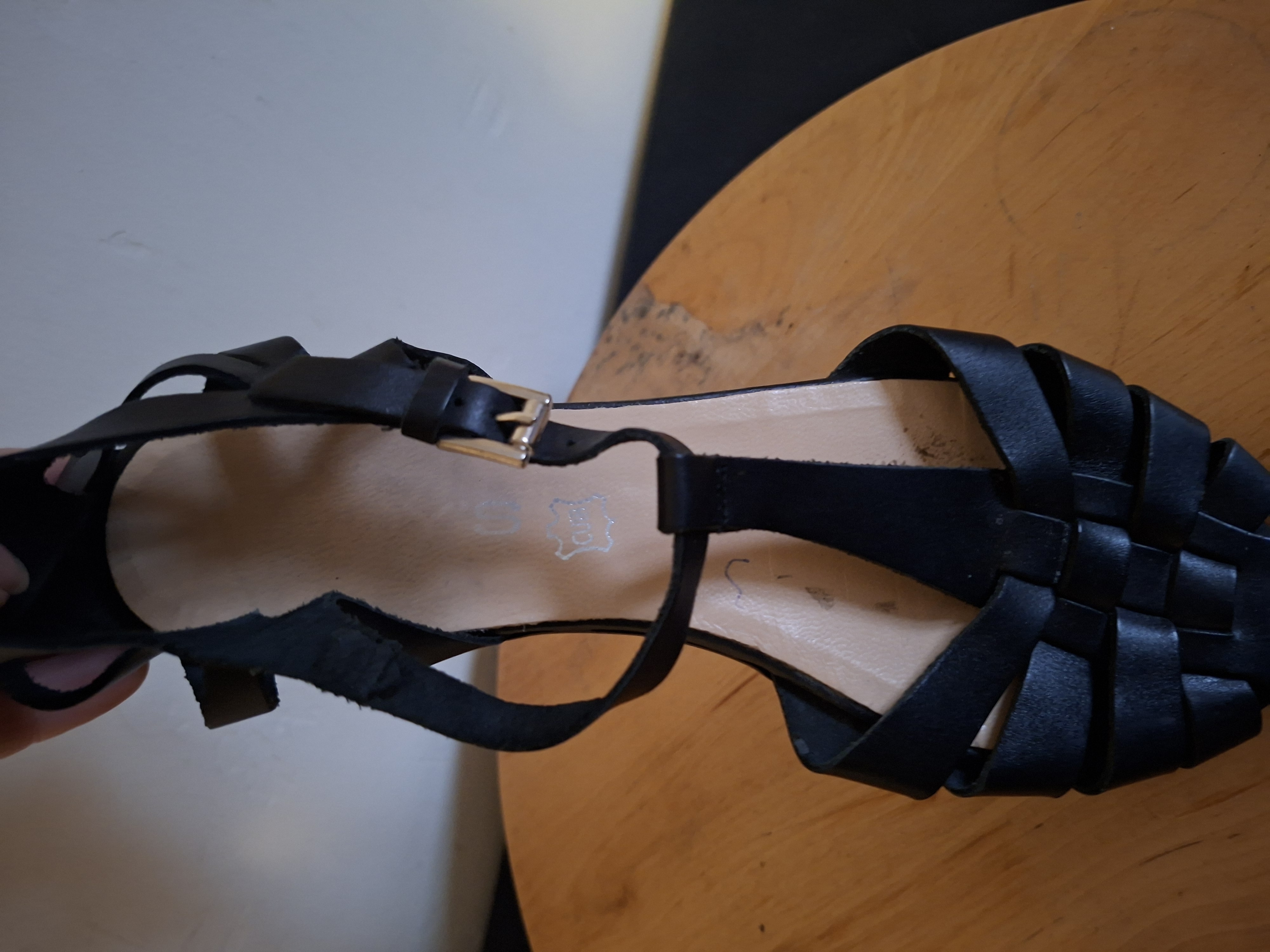 20260122_165602 Rudy's zwarte leren sandalen - maat 38 (79.)