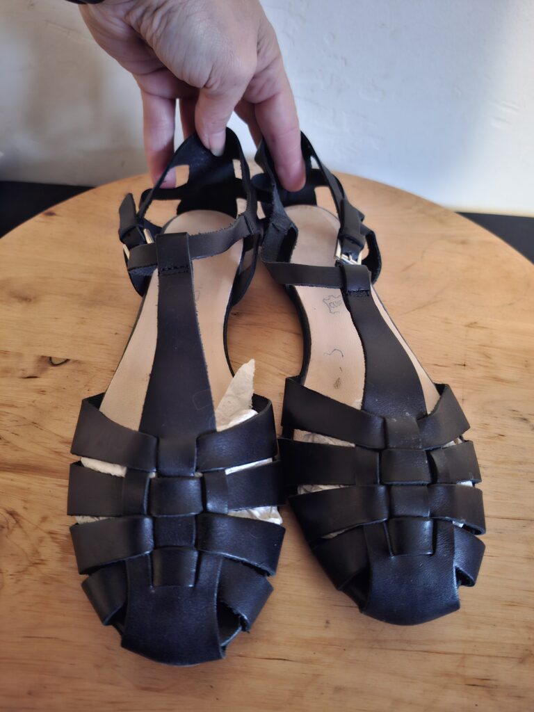 20260122_165655 Rudy's zwarte leren sandalen - maat 38 (79.)