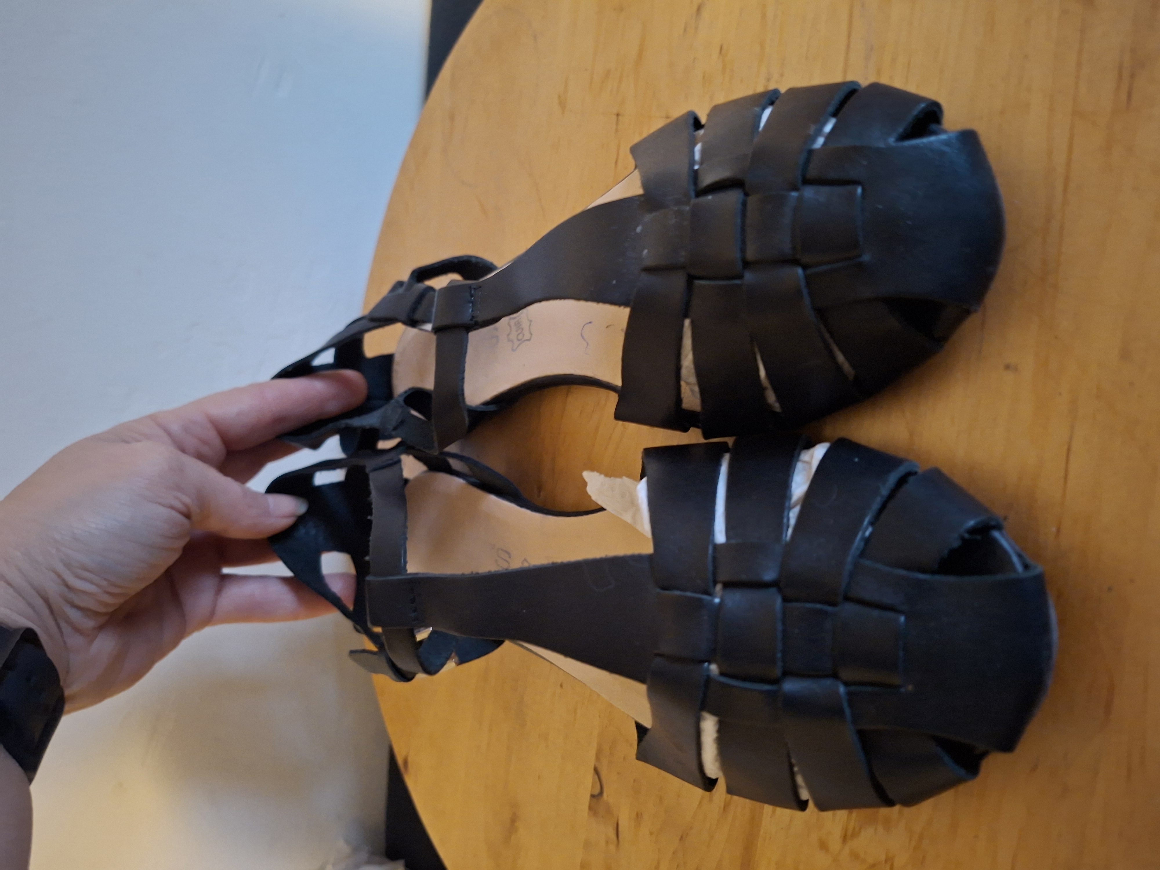 20260122_165658 Rudy's zwarte leren sandalen - maat 38 (79.)