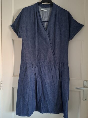 EDC denim overslag jurk met korte mouwen - maat 38 (51.)