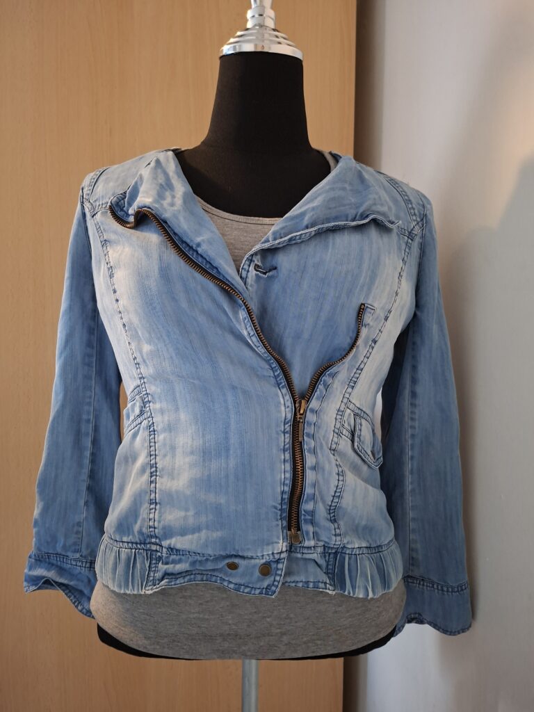 Steps grijze bikerjack met asymmetrische rits - maat 36 (105.)