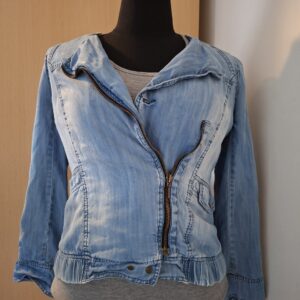 Steps grijze bikerjack met asymmetrische rits - maat 36 (105.)