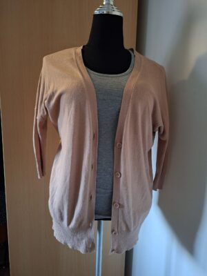 20260123_144320 Essentiel Antwerp lang vest in cognac - maat S (145.)