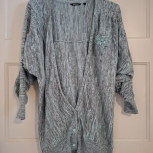 Gsus Industries groen/grijs vest met geborduurde vogel - maat M (101.)