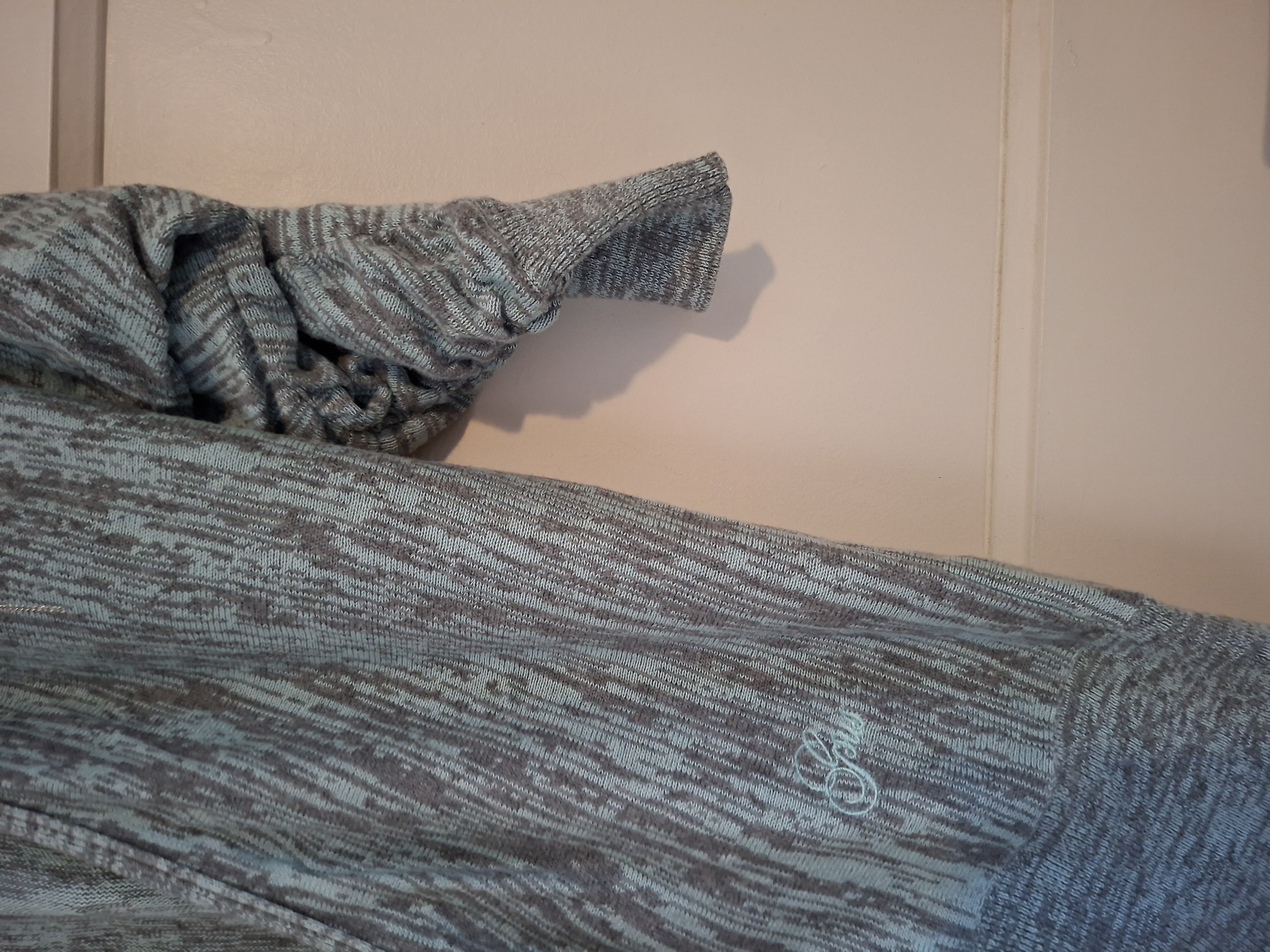 Gsus Industries groen/grijs vest met geborduurde vogel - maat M (101.)