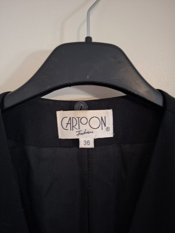 20260123_153446 Cartoon lang zwart gilet met grijze panelen - maat 36 (55.)