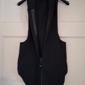 Only zwart gilet met leren panelen - maat 38 (108.)