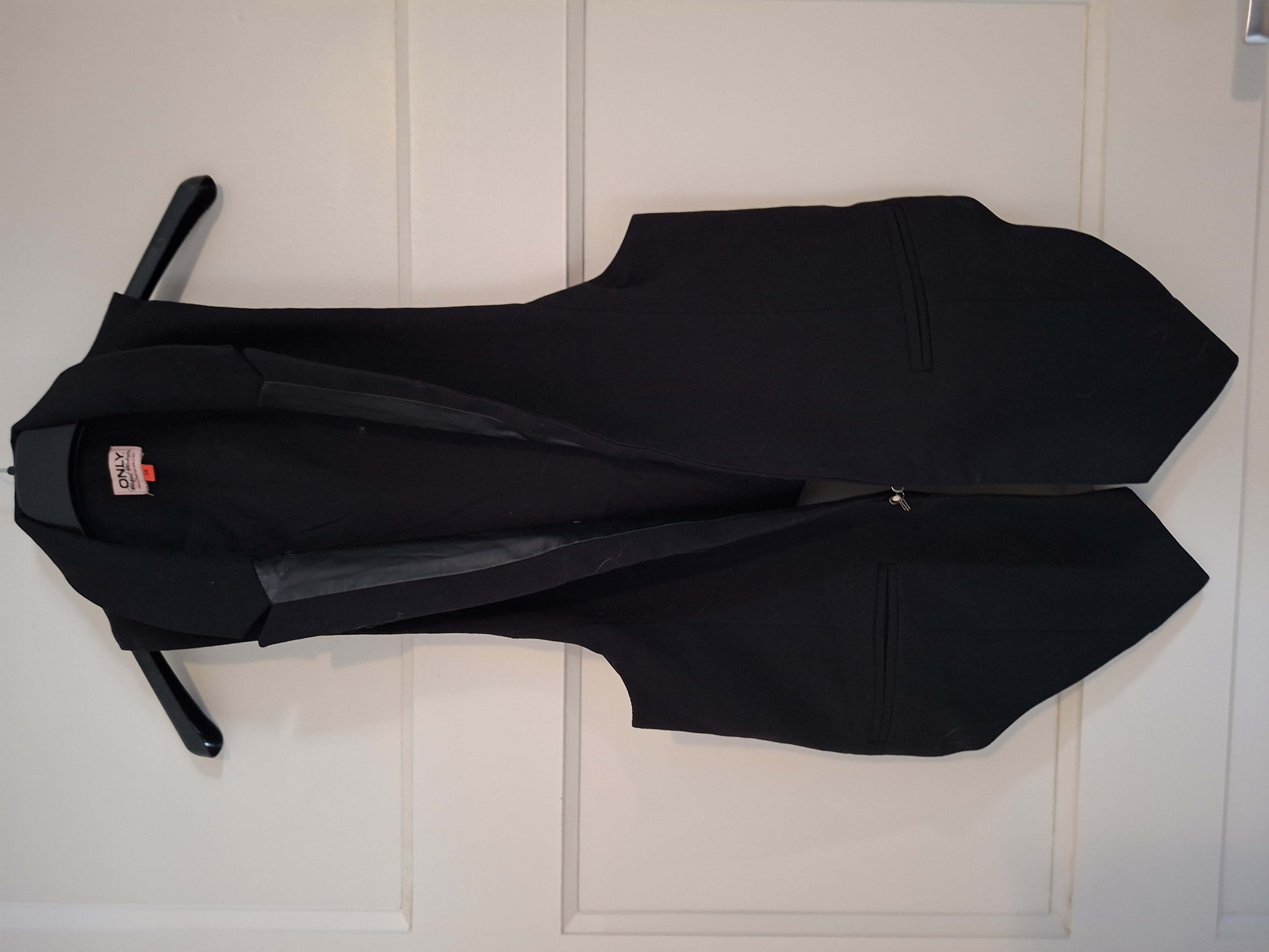 Only zwart gilet met leren panelen - maat 38 (108.)