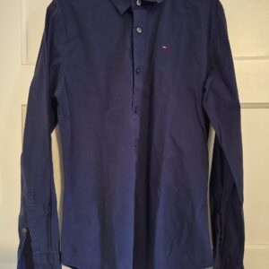 Tommy Hilfiger donkerblauw herenoverhemd Slim Fit - maat L (146.)
