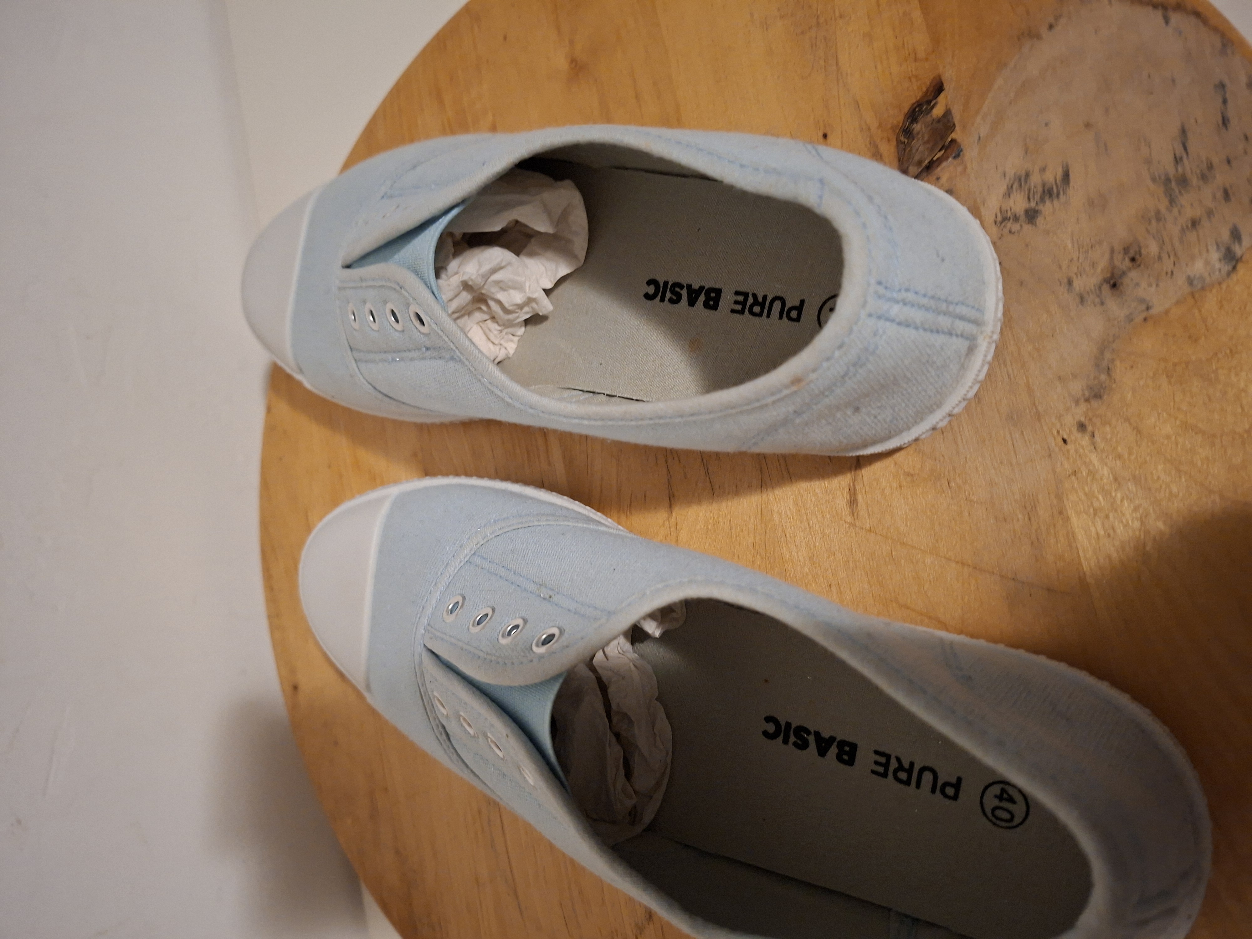 Lichtblauwe canvas slip-on sneakers maat 40