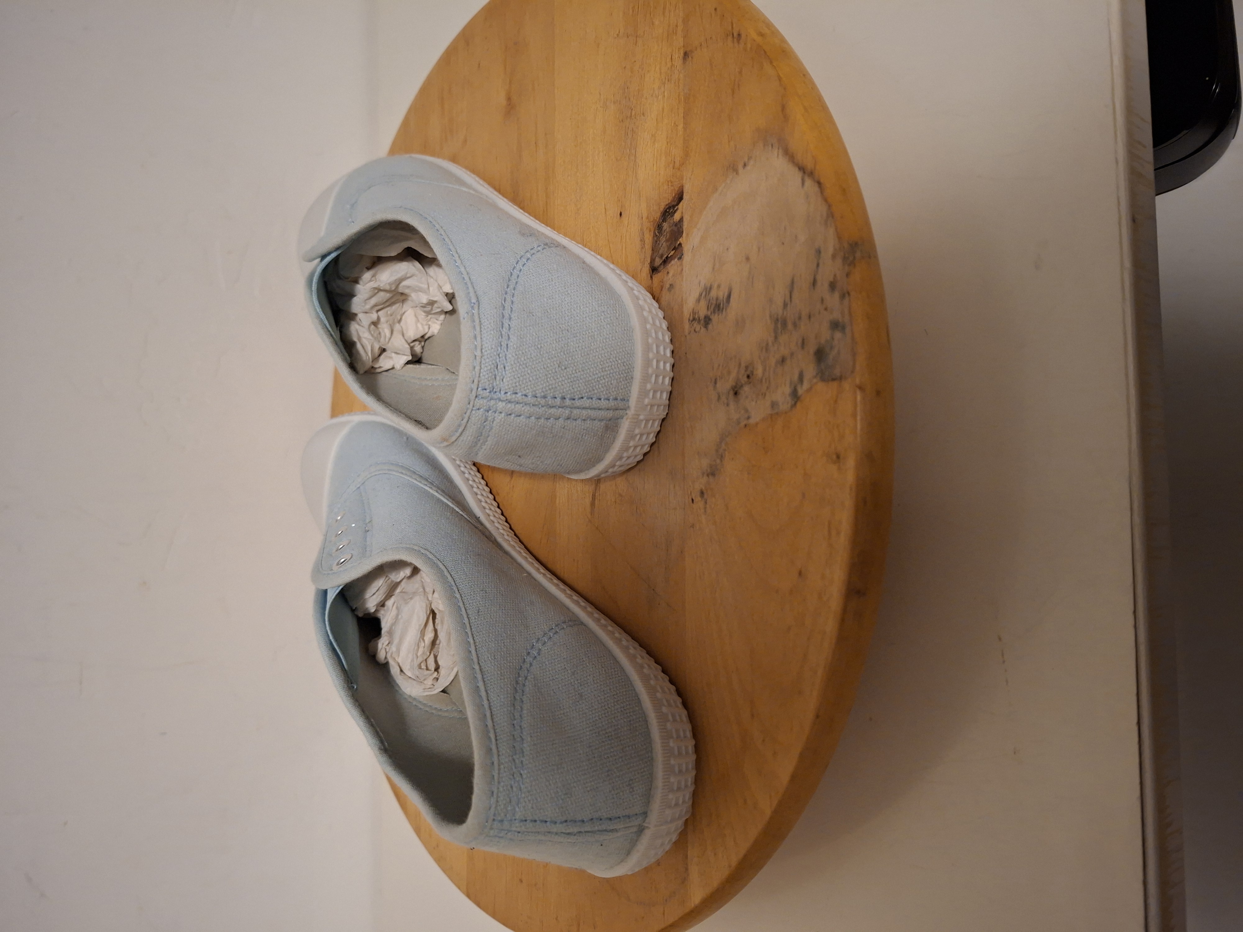 Lichtblauwe canvas slip-on sneakers maat 40