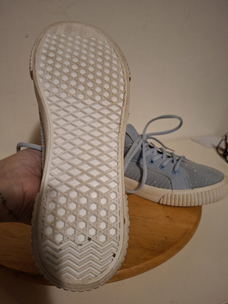 Grijsblauwe sneakers met glitters maat 39