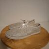 Beige glitter sneakers met satijnen veters maat 39