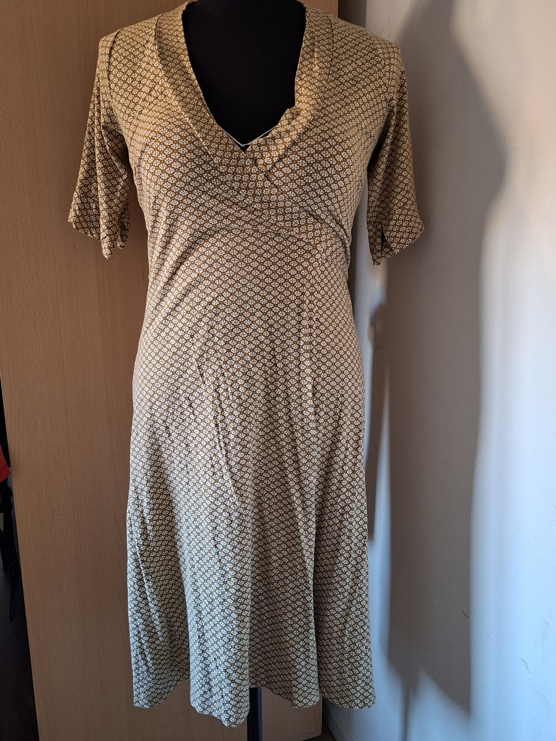 Noa Noa jurk groen/beige/cognac print maat S