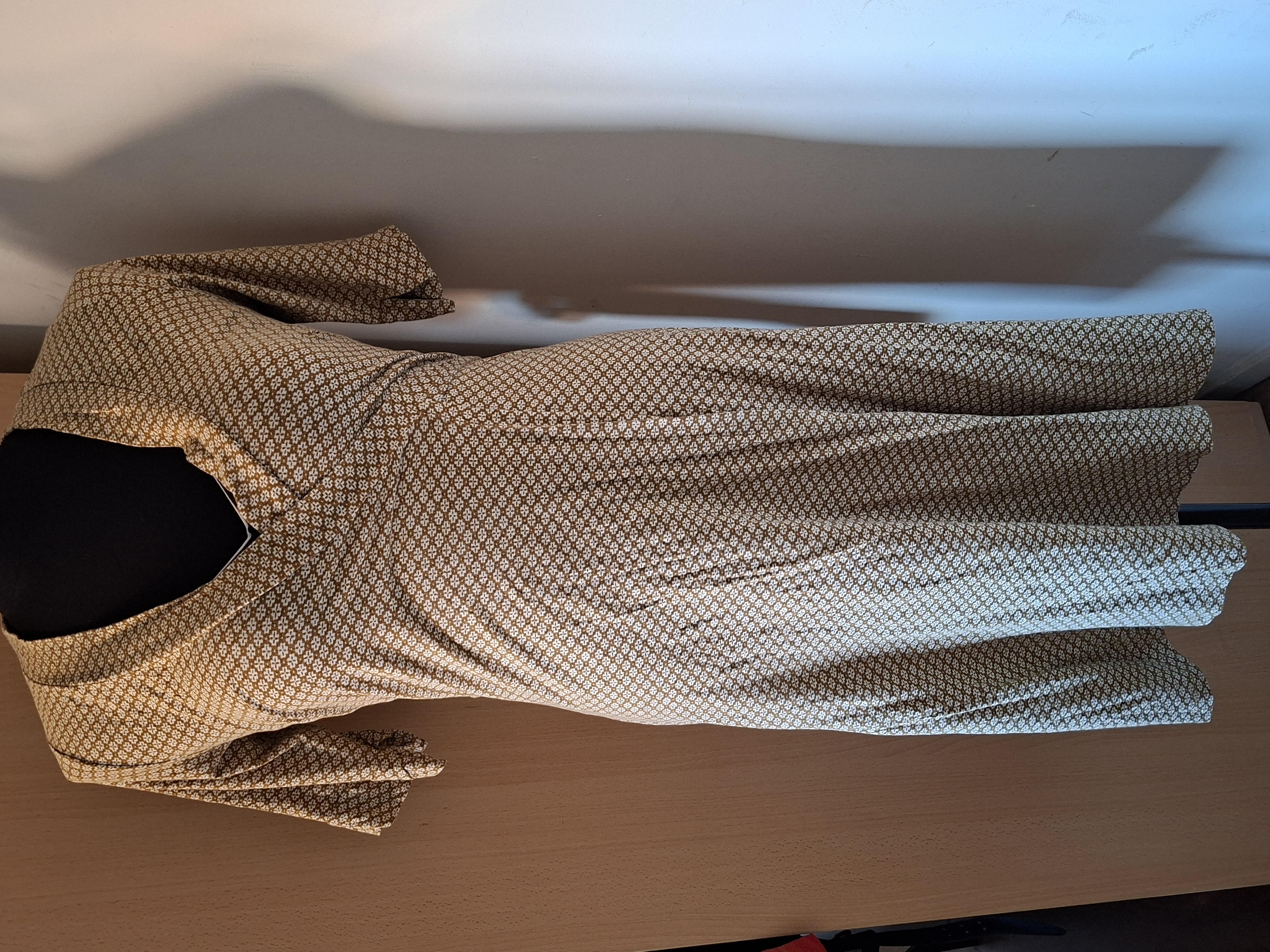 Noa Noa jurk groen/beige/cognac print maat S