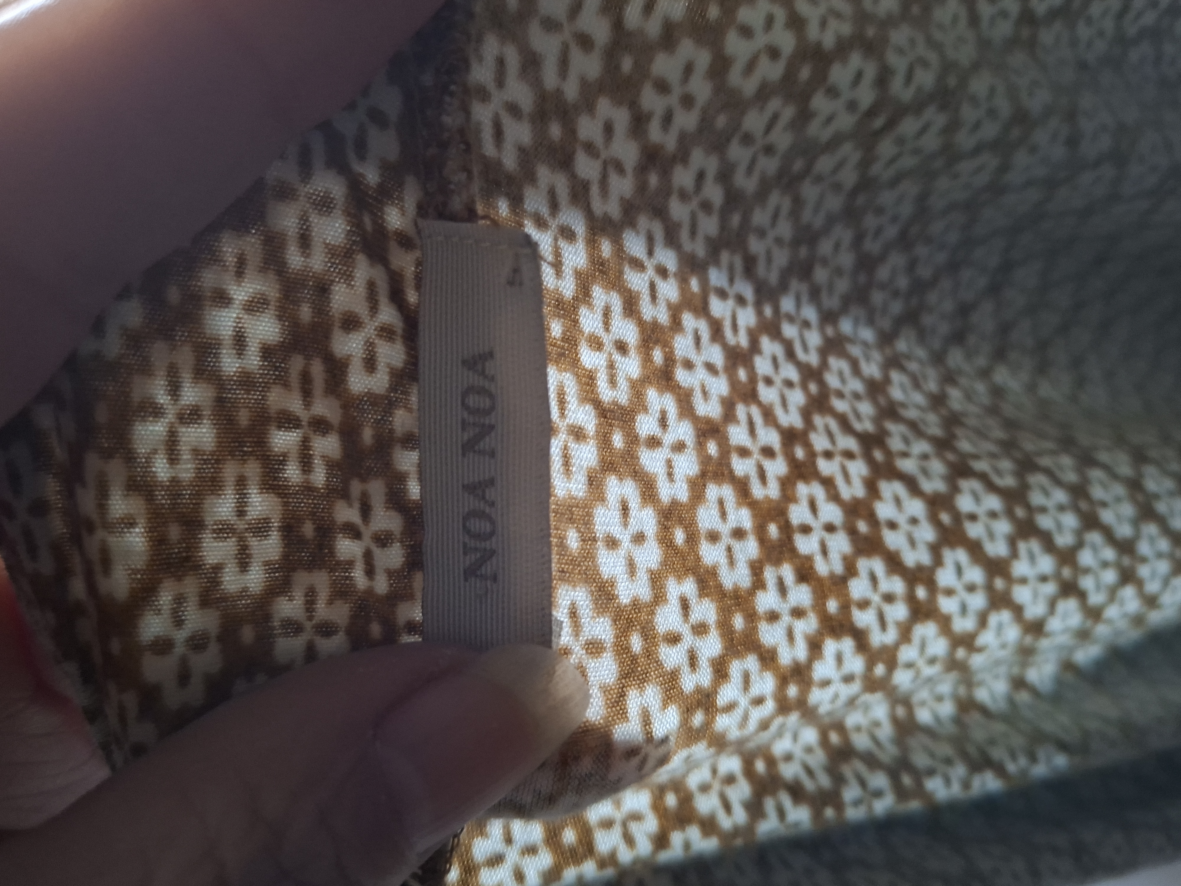 Noa Noa jurk groen/beige/cognac print maat S