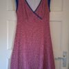 Froy & Dind retro jurk rood/blauwe print maat M (40.)