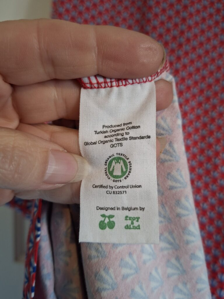 20260124_152323 Froy & Dind retro jurk rood/blauwe print maat M (40.)