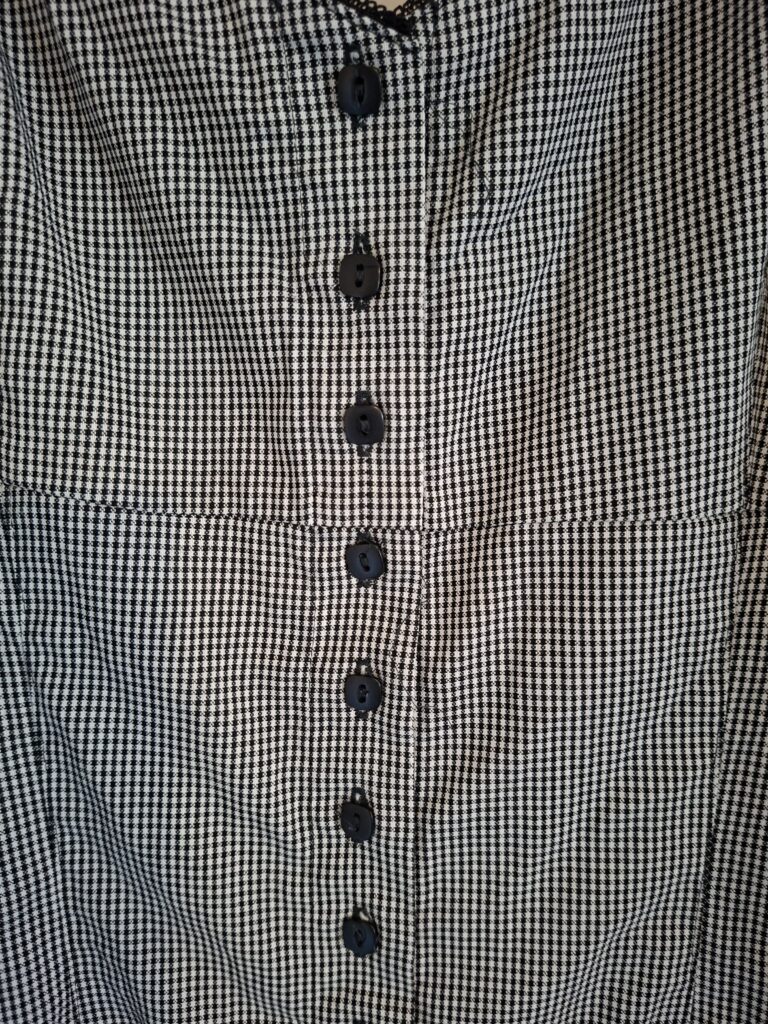 Zwart/wit pied de poule geruit jurkje mouwloos maat S (46.)