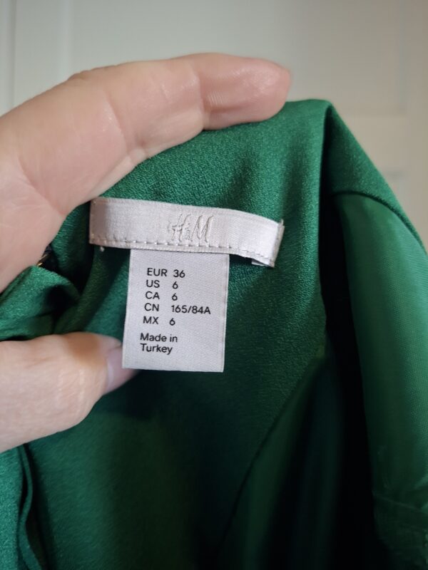 H&M groene jurk korte mouw maat 36