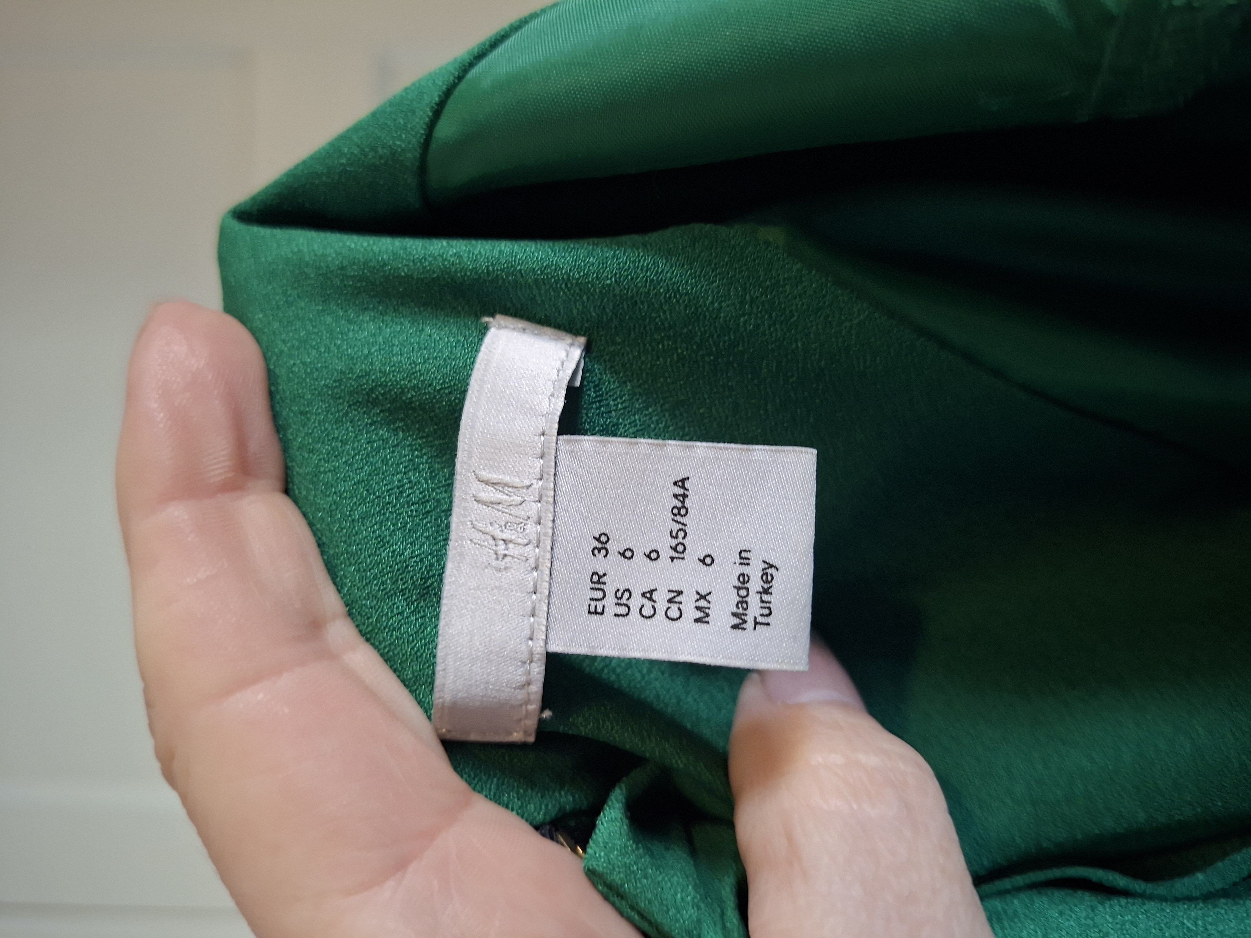 H&M groene jurk korte mouw maat 36