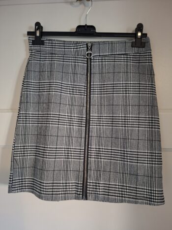 Lola Liza zwart-wit geruite rok met rits - maat 38