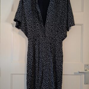 Be Smart zwarte broekjurk met wit blokjesdessin maat 8