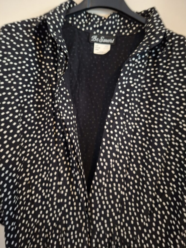 Be Smart zwarte broekjurk met wit blokjesdessin maat 8