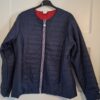 Vent Nautic donkerblauw gewatteerde jas met rode voering maat M