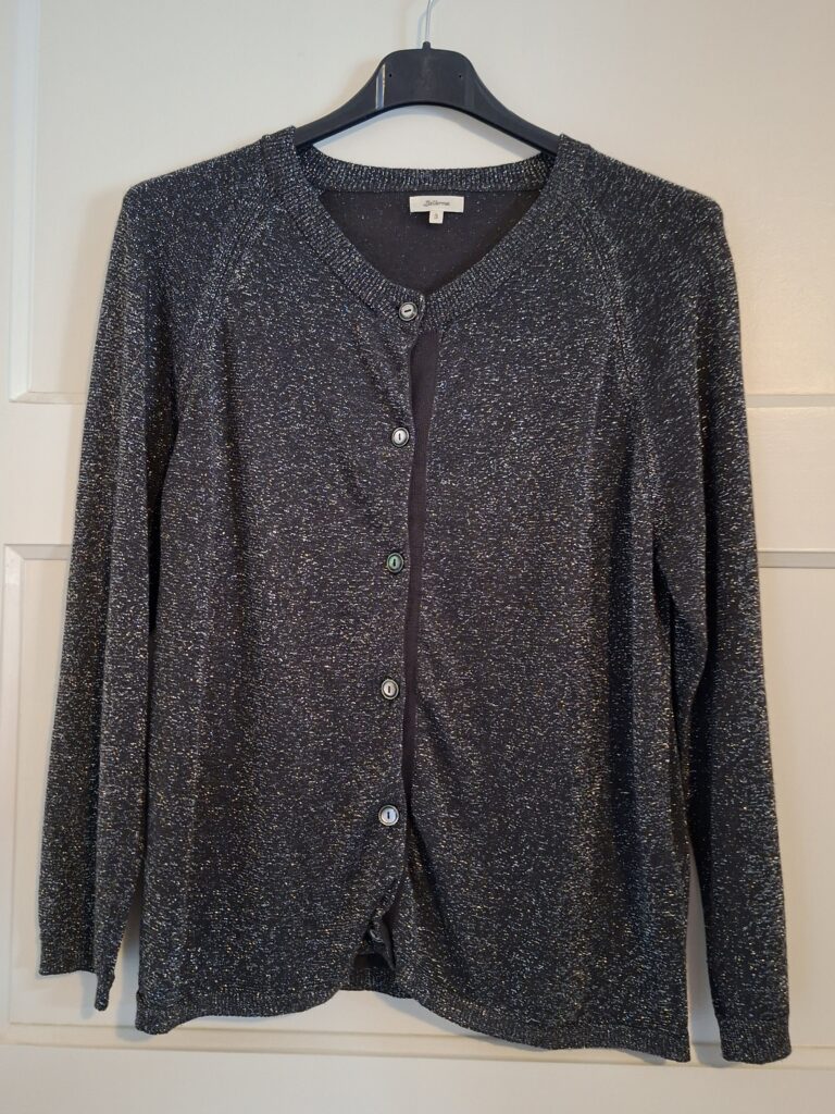 Bellerose zwart vest met grijze glitterdraad maat 3