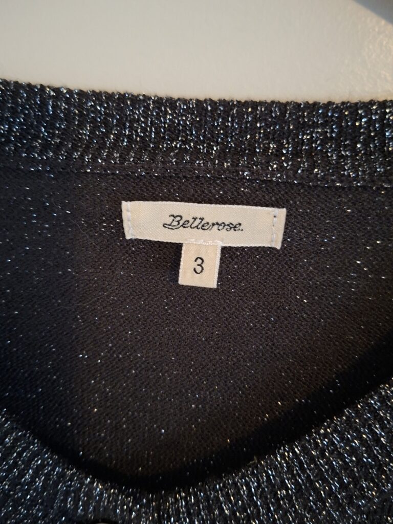 Bellerose zwart vest met grijze glitterdraad maat 3
