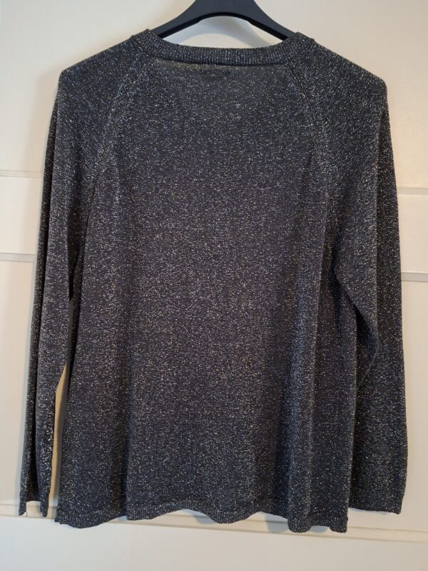 20260125_155715 Bellerose zwart vest met grijze glitterdraad maat 3