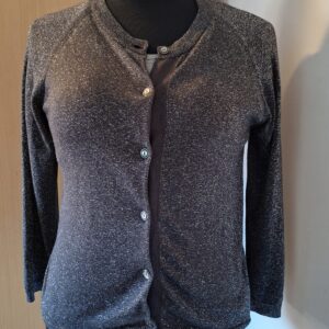 Bellerose zwart vest met grijze glitterdraad maat 3