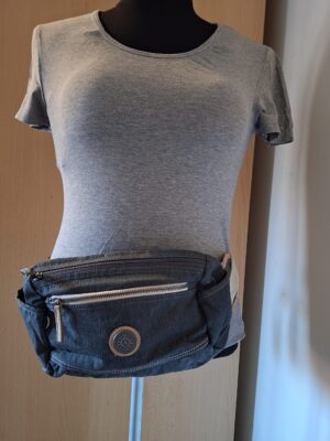 Kipling grijs blauwe heuptas vintage collectible nieuw